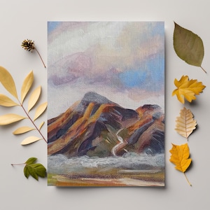 Mini Scotland Painting ORIGINAL | Scottish Munros | Acrylic Mountain Painting |  Scotland, Highlands Landscape | Buachaille Etive Mòr |
