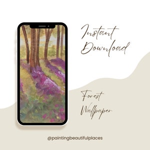 Forest Phone Wallpapers  | iPhone, Android | Trees Mystical Woodlands | Instant Download