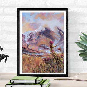 Scottish Thistle Art | Highland Painting | Acrylic Mountain Painting | Scotland Painting | Original Landscape