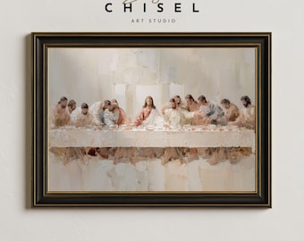 The Last Supper Painting | Christian Wall Art | Jesus and Disciples Print | Faith Decor | Biblical Artwork | Religious Home Art