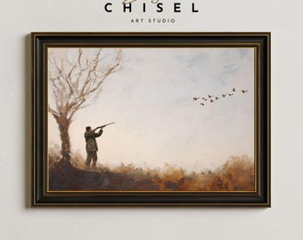 Duck Hunting Wall Art Printable | Waterfowl Hunter Artwork | Rustic Cabin Decor | Wildlife Print | Nature Inspired Hunting Scene Art