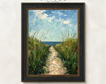 Coastal Path Wall Art Printable | Beach Grass Ocean Pathway Artwork | Seaside Landscape Decor | Coastal Home Art