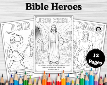 12 páginas para colorir baseadas na fé dos heróis bíblicos (download digital)