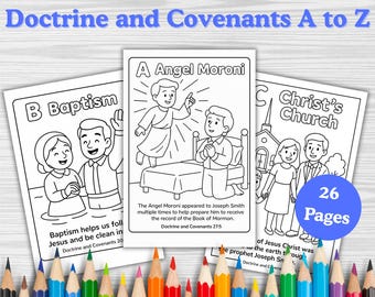 26 páginas para colorir baseadas na fé de Doutrina e Convênios de A a Z (download digital)