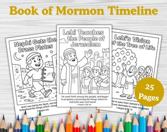 25 páginas para colorir baseadas na fé e na linha do tempo do Livro de Mórmon (download digital)