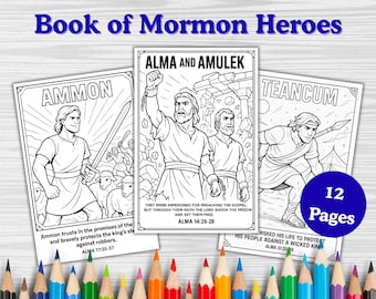 12 páginas para colorir baseadas na fé dos heróis do Livro de Mórmon (download digital)