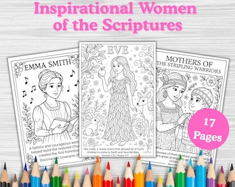 17 páginas para colorir inspiradoras de mulheres das Escrituras baseadas na fé (download digital)