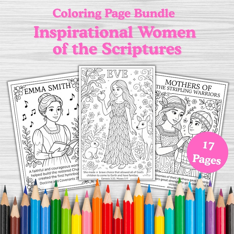 Women Color Scriptures 17 Inspirational Women of the Scriptures Faith-based Coloring Pages ...