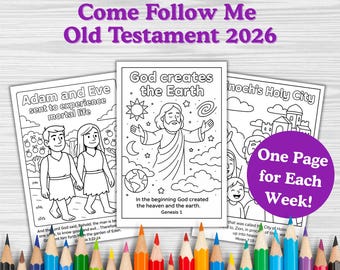 52 Vem, Segue-Me 2026 - Páginas para Colorir do Antigo Testamento Baseadas na Fé (Download Digital)