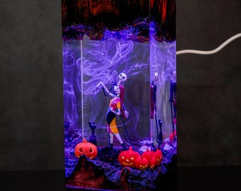 Eternal Flame Knight Diorama Lamp – Handmade RGB LED Display