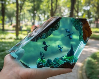 Mythic Sky Dragon Lamp – Handmade Fantasy Resin Light, Artistic Night Sculpture Gift