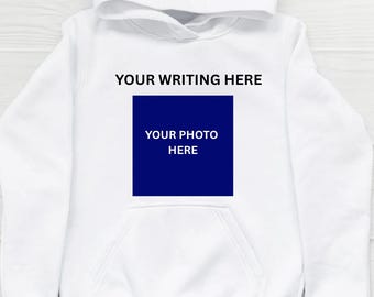 Custom Hoodie with Your Text & Image | Personalized Hoodie | Upload Your Design | Custom Graphic Sweatshirt | Unisex Hoodie Gift