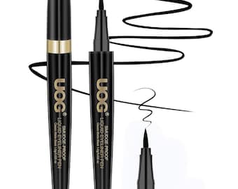 Eyeliner liquido UOG: penna eyeliner nera impermeabile, anti-sbavature, a lunga tenuta e ad asciugatura rapida, ipoallergenica, prodotta negli Stati Uniti.