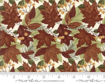 Country Road by Holly Taylor - Leaf Pile - White - Moda 6662 18 - REMNANT