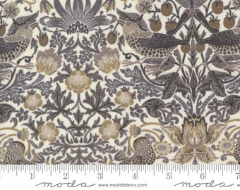 Ebony Suite by Barbara Brackman - Strawberry Thief Birds - Natural - Moda 8382 11