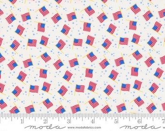 Holiday Americana by Stacy Iest Hsu - USA Flag - White - Moda 20763 11 - REMNANT