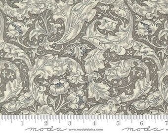 Ebony Suite by Barbara Brackman - Leaf Florals - Grey/Natural - Moda 8386 13