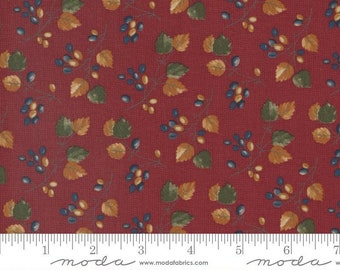 Maple Hill by Kansas Troubles - Leaf Branch - Burgundy - Moda 9680 13 - REMNANT