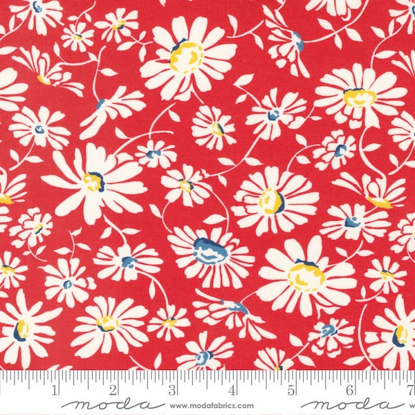 Sweet Melodies by American Jane - Red - Daisies - Moda  21811 12