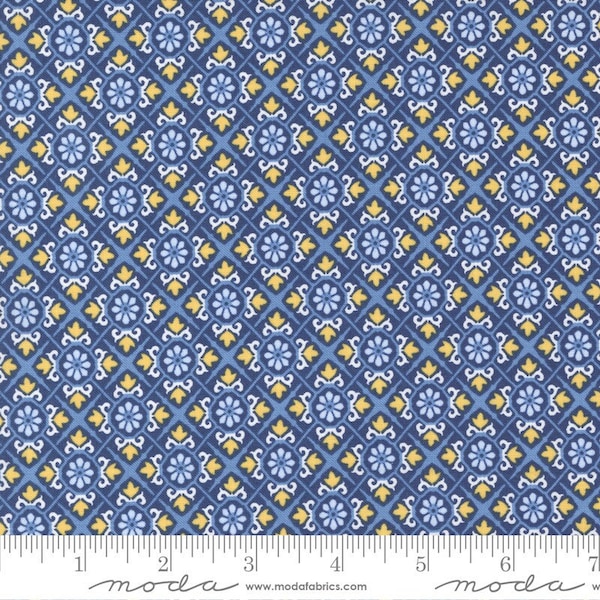 Sunflowers in My Heart by Kate Spain -  Floral - DK Blue - Moda 27324 17