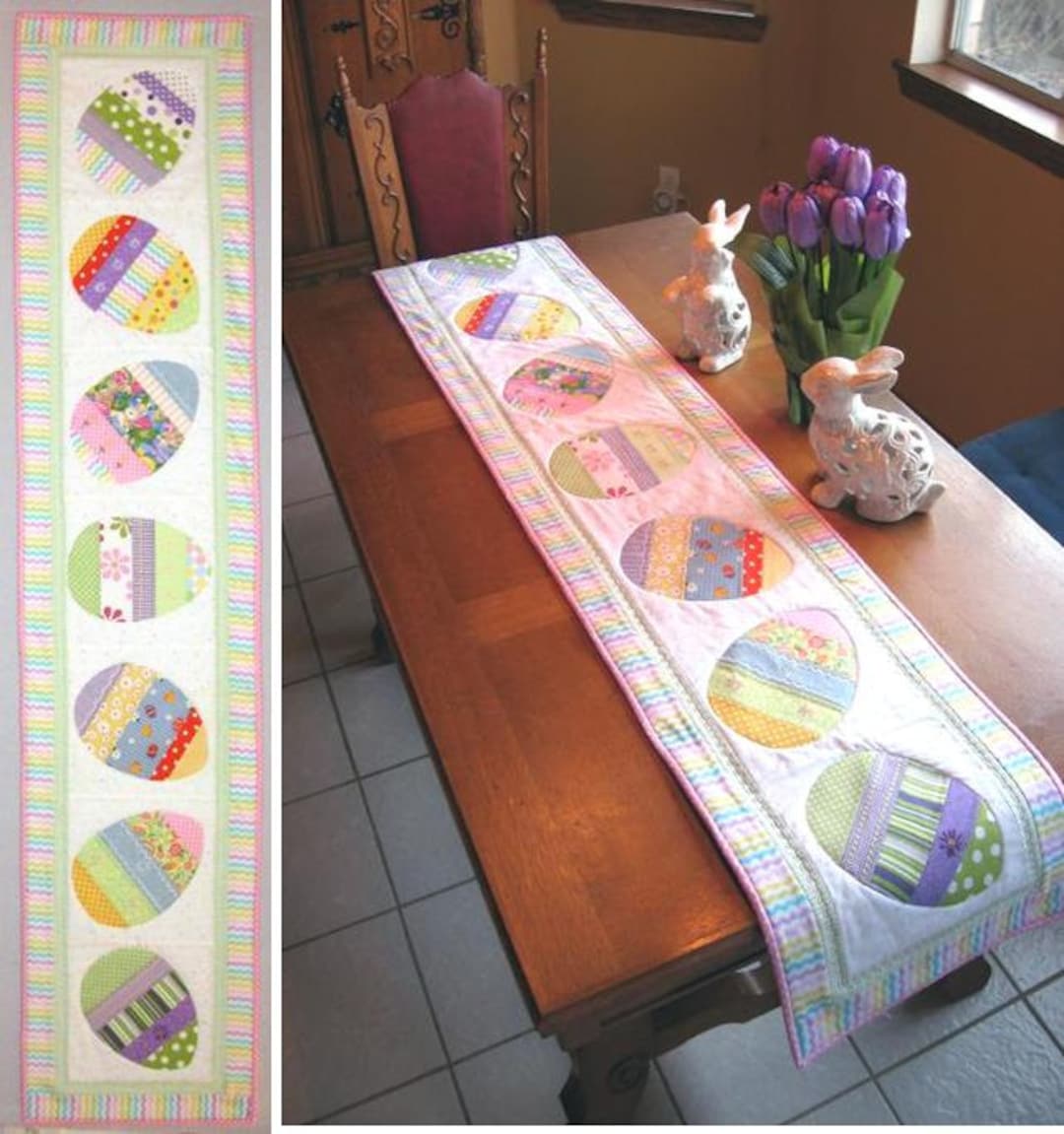 Happy Hunting Easter Table Runner Pattern Downloadable Version