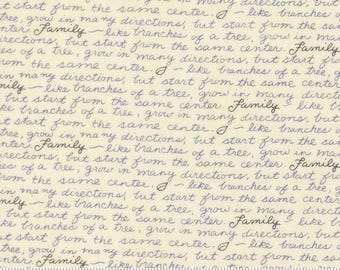 Family Tree by Deb Strain - Text/Words - Warm White - Moda 56165 11 - REMNANT