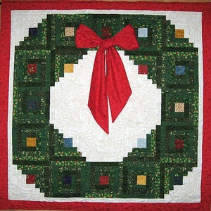 Home for Christmas - Log Cabin Wreath Pattern