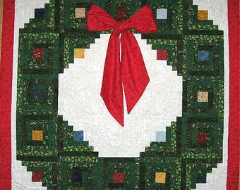 Home for Christmas - Log Cabin Wreath Pattern - Downloadable Version