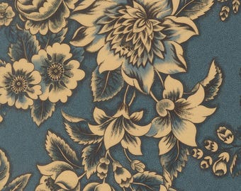 Miss Mollie by Betsy Chutchian - Large Floral - DK Blue - Moda 47560 20