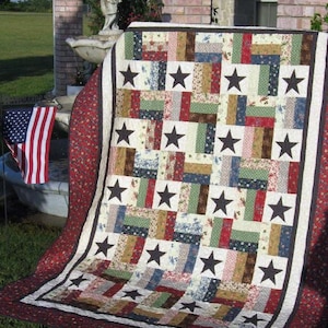 Stars and Stripes  -  A Jelly Roll Quilt Pattern - Downloadable Version