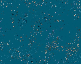 Speckled by Ruby Star - Metallic Paint Splatter - Teal - Moda RS5027 53M