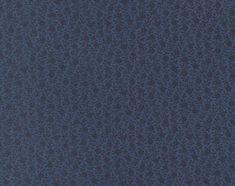 American Gatherings III by Primitive Gatherings - Sm Floral - DK Blue - Moda 49326 14 - REMNANT
