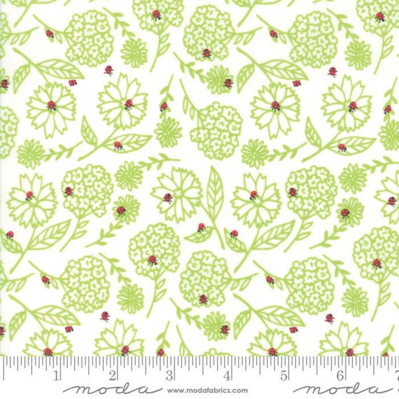 FloralLadybugs Moda 20676 11 Sunday Picnic by Stacy Iest Hsu White