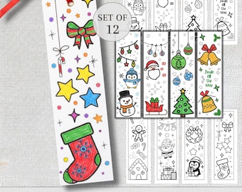 Christmas Bookmarks for Kids, Printable Christmas Party Favors, Printable Bookmarks, Christmas Bookmarks, Christmas Activities Kid Bookmarks