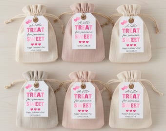 Editable Valentine's Day Treat Tags Printable, A Little Treat for Someone Sweet Tag, Kids Valentine Gift Tags, Classroom Valentine Tags