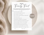 Baby Family Feud Game, Baby Shower Games Printable, Gender Neutral, Family Fued, Editable Canva Template, Instant Download