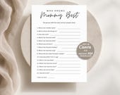 Who Knows Mommy Best, Minimalist Baby Shower Questions Game, Mom-to-Be Guessing Game Activity Neutral, Printable PDF, Canva Instant Download