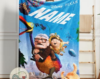 Carl and Russell UP Blanket | Custom Name Kevin Throw | Disney Pixar Movie Decor | Personalized Gift