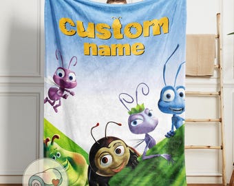 A Bug's Life Throw | Custom Name Princess Atta Blanket | Personalized Flik Gift | Pixar Bedding | Kids Cozy Fleece