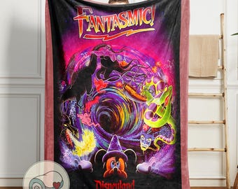 Disneyland Fantasmic Blanket | Mickey Mouse Villains Throw | Theme Park Decor | Magic Park Gift