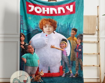 Big Hero 6 Baymax | Custom Face and Name | Personalized Disney Blanket | Hiro Hamada Gift