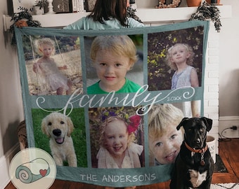 Personalized Family Blanket, Custom Fleece Photo Blanket, Custom Blanket With Pictures, Blanket For Mom, Christmas Grandma Blanket