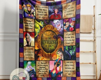 Disney Villains Blanket | Maleficent Ursula Scar Throw | Dark Magic Decor | Evil Queen Gift