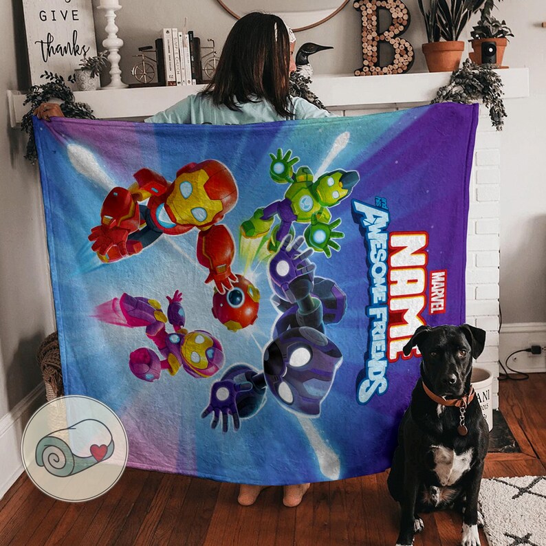 Spidey and His Amazing Friends Team | Custom Name Blanket | Marvel Superhero Kids Bedding | Personalized Iron Man Black Panther Gift bild 19