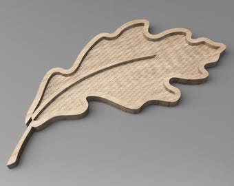 Charcuterie Serving Tray | Honeycomb Oak Leaf  Pattern Shaped Tray  (Digital Download)