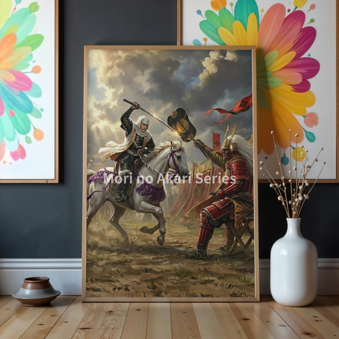 Clash at Kawanakajima Poster – Uesugi Kenshin Vs Takeda Shingen Samurai ...