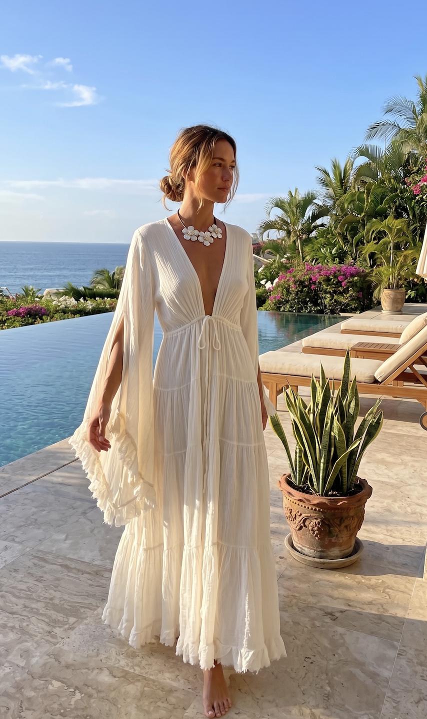 Fringe Dress Off White Womens Dress Women's Fringe Ruffle Detail Off Shoulder Dress, Lace Insert Tiered Fringe Dress Off White Womens Dress Women's Fringe Ruffle Detail Off Shoulder Dress, Lace Insert Tiered