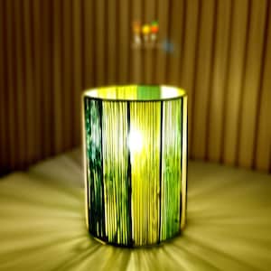 Handgjord strängbordslampa: Modern accentlampa i bomullsgarn