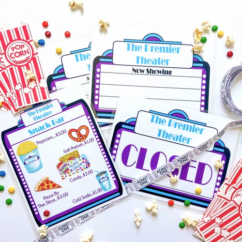 pretend play movie theatermovie theaterfamily movie nigh etsy