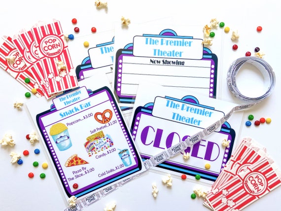 Pretend Play Movie Theater|Movie Theater|Family Movie Nigh| Play Movie Theater Set Il_570xn